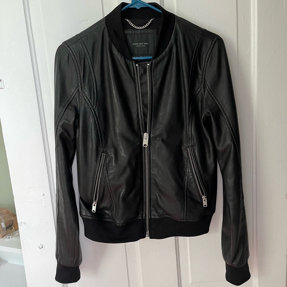 Marc NY Leather Bomber